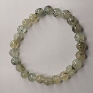 Prehnite stone 8mm round bead bracelet #3